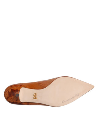 Zapatos marrones de cuero con tacones kitten
