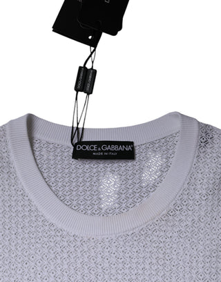 Top blanco de malla transparente con mangas largas