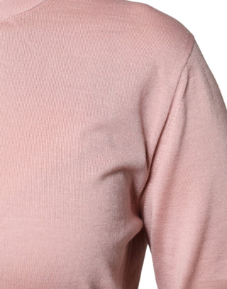 Rosa Wollstrick-Cardigan mit Knöpfen
