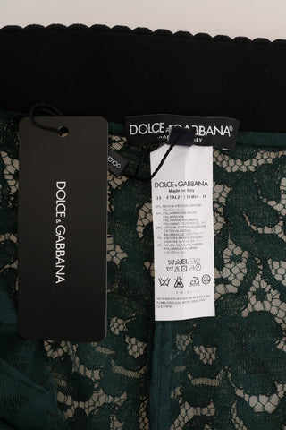 Pantalones leggings de encaje floral verde