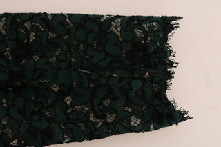 Pantalones leggings de encaje floral verde