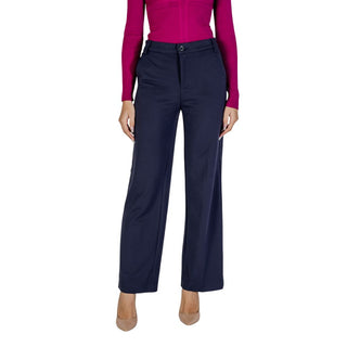 Pantalones casuales de viscosa azul  