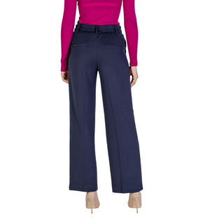 Pantalones casuales de viscosa azul  