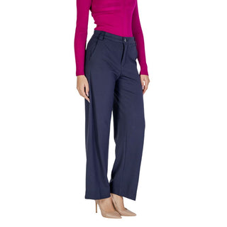 Pantalones casuales de viscosa azul  