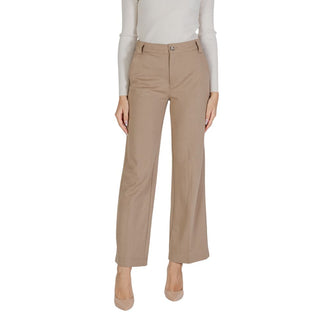 Beige Viskose-Stoffhose