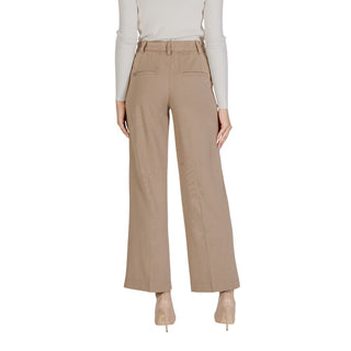 Beige Viskose-Stoffhose