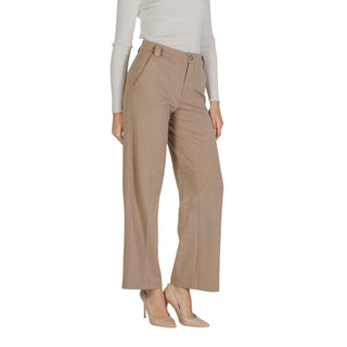 Beige Viskose-Stoffhose