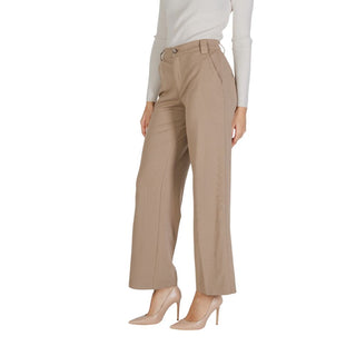 Beige Viskose-Stoffhose