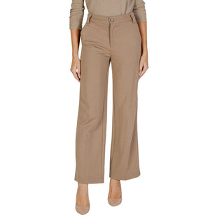 Beige Viskose-Stoffhose