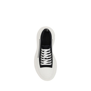 Black Cotton Chunky Sneakers