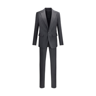 Traje de dos piezas negro de lana