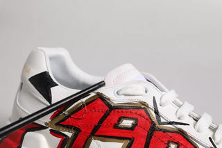 Weiße Daymaster handbemalte Turnschuhe Schuhe