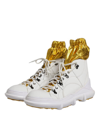Weiße Nylon Galileo High Top Sneaker Schuhe