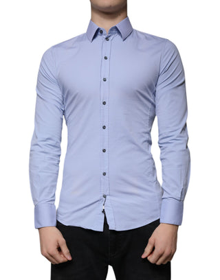 Hellblaues Baumwoll-Slim-Fit-Hemd SICILIA
