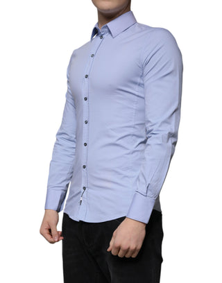 Hellblaues Baumwoll-Slim-Fit-Hemd SICILIA