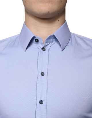 Hellblaues Baumwoll-Slim-Fit-Hemd SICILIA