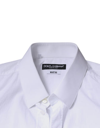 Weißes Baumwoll-Slim-Fit MARTINI Herrenhemd