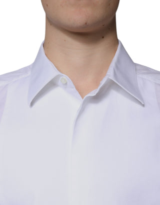 White Bib Cotton Poplin GOLD Formal Shirt