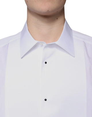White Bib Cotton Poplin GOLD Formal Shirt