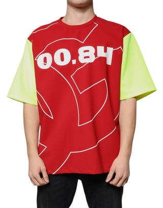Camiseta para hombre multicolor de algodón con logo y cuello redondo