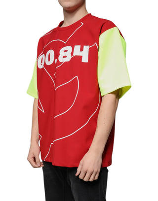 Camiseta para hombre multicolor de algodón con logo y cuello redondo
