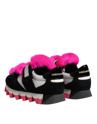 Zapatillas negras con detalles de piel rosa