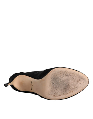 Botines negros de malla con tacón stiletto