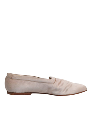 Beige Stoff-Slip-On-Ballerinas