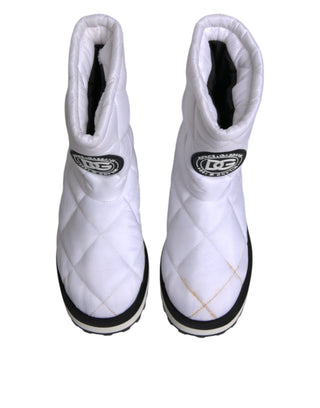 Botas acolchadas hasta media pantorrilla de viscosa blanca