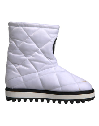 Botas acolchadas hasta media pantorrilla de viscosa blanca