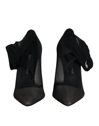 Botines estilo calcetín de malla de viscosa negra