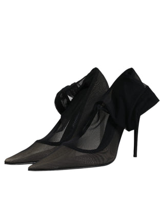 Botines estilo calcetín de malla de viscosa negra