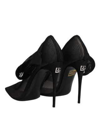 Botines estilo calcetín de malla de viscosa negra