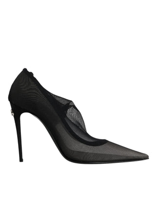 Botines estilo calcetín de malla de viscosa negra