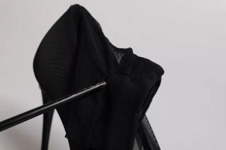 Botines estilo calcetín de malla de viscosa negra