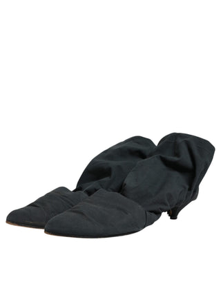 Botines tobilleros estilo calcetín de algodón verde
