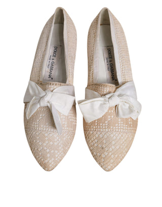 Beige Ballerinas aus Schleifenstoff