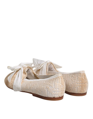 Beige Ballerinas aus Schleifenstoff