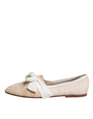 Beige Ballerinas aus Schleifenstoff
