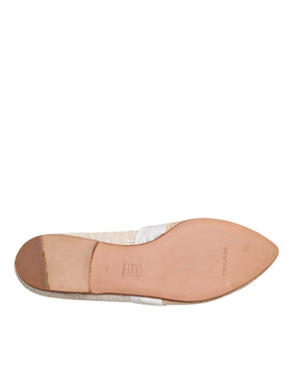 Beige Ballerinas aus Schleifenstoff