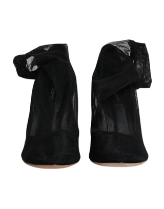 Botas estilo calcetín de malla de nylon negra