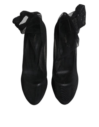 Botas estilo calcetín de malla de nylon negra