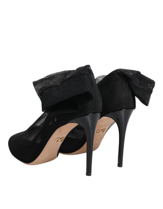 Botas estilo calcetín de malla de nylon negra