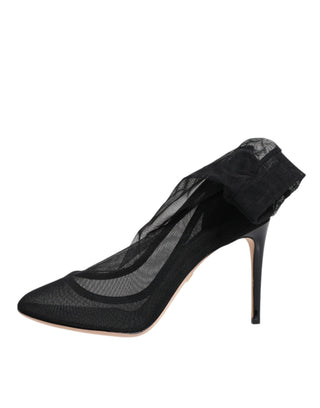 Botas estilo calcetín de malla de nylon negra