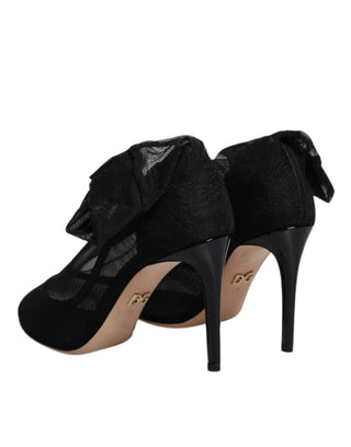 Botas estilo calcetín de malla de nylon negra
