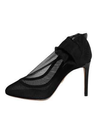 Botas estilo calcetín de malla de nylon negra