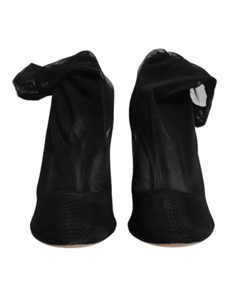 Botas estilo calcetín de malla de nylon negra