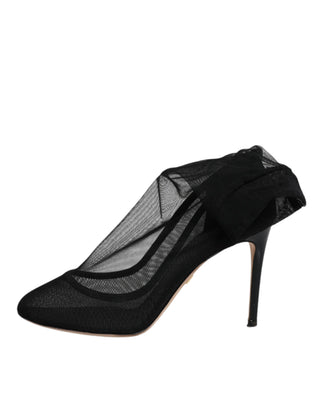 Botas estilo calcetín de malla de nylon negra