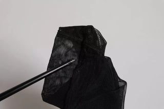 Botas estilo calcetín de malla de nylon negra