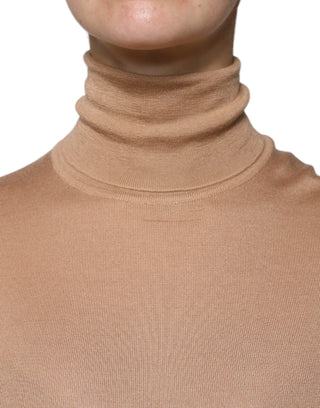 Brown Turtleneck Long Sleeve Pullover Sweater